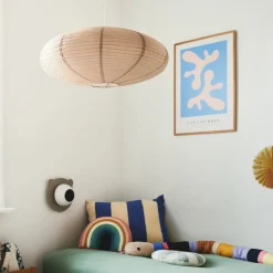 Nordlux Villo 60 lampeskjerm laget av papir Ø 60cm, høyde 25cm, brun| Tilbehør|Lampeskjermer