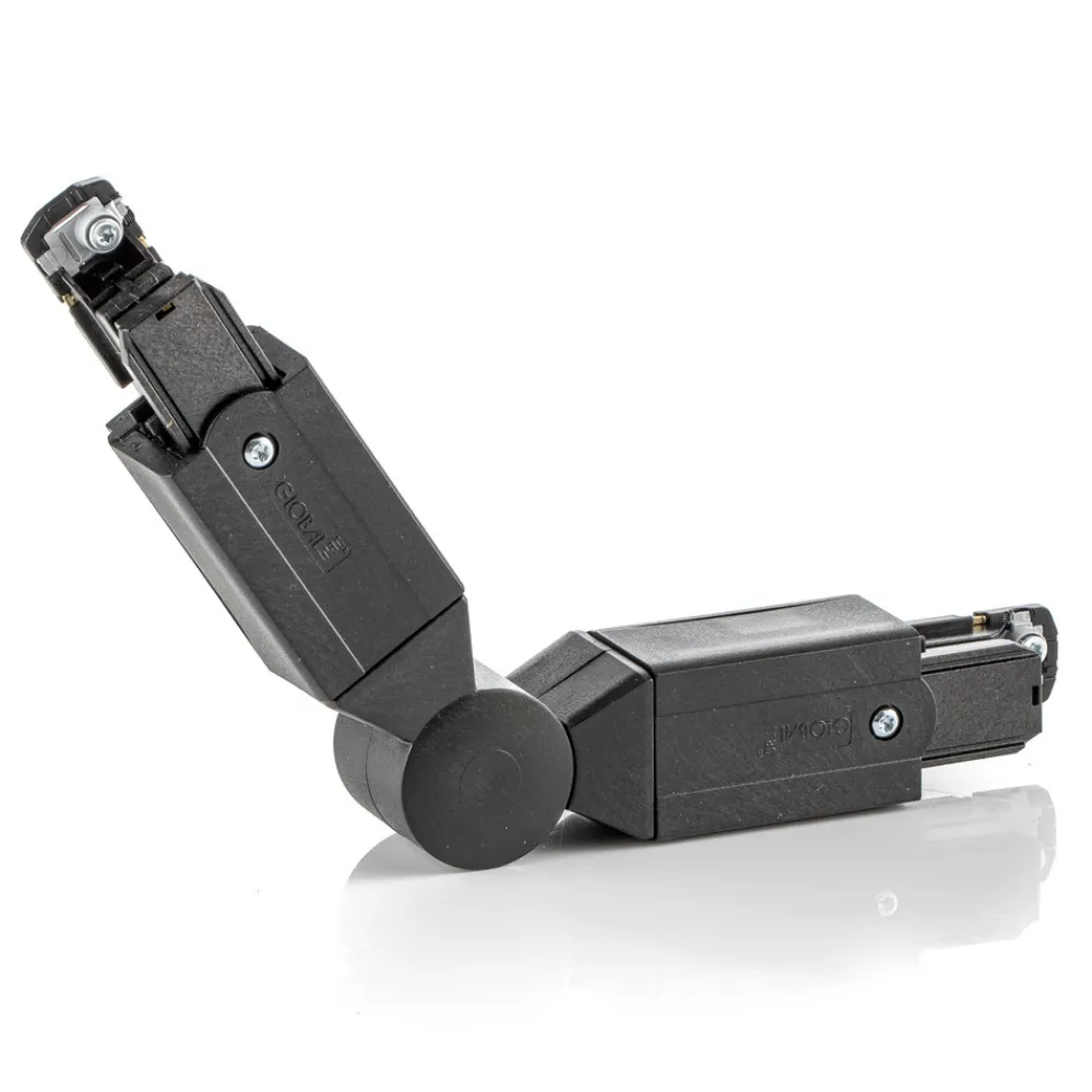 GLOBAL Vinkelkontakt for strømskinne Noa, svart New