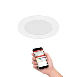 Telefunken Virgo innfelt LED-lampe, RGBW, hvit, Ø 12 cm| Smarthus Belysning