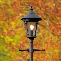 Konstsmide Virgo stolpelampe, 1-lampe, matt svart| Lyktestolper