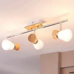Lindby Vivica - 3-punkts taklampe med treelementer| Spotter I Tak