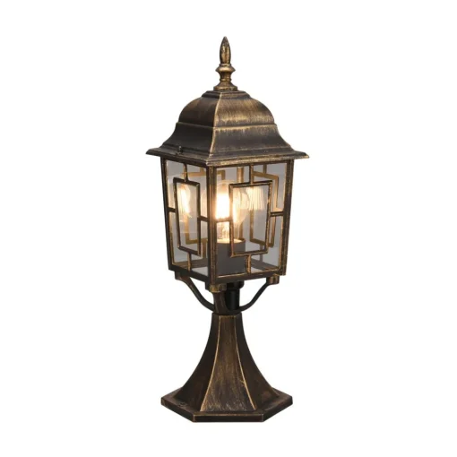 Trio Lighting Volturno sokkellampe, rustfarget, høyde 47 cm, aluminium| Sokkellamper Med Sensor|Terrassebelysning