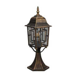 Trio Lighting Volturno sokkellampe, rustfarget, høyde 47 cm, aluminium| Sokkellamper Med Sensor|Terrassebelysning