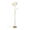 Trio Lighting Willis LED-gulvlampe, gull, høyde 180 cm, metall, CCT, dimmer| Gulvlamper