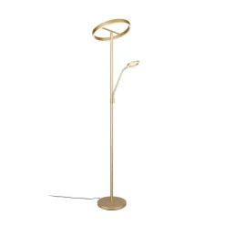 Trio Lighting Willis LED-gulvlampe, gull, høyde 180 cm, metall, CCT, dimmer| Gulvlamper