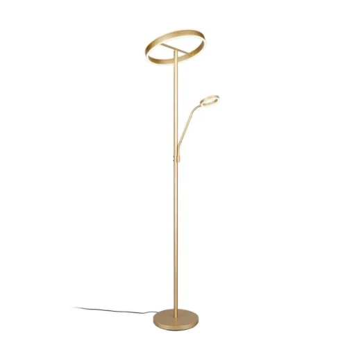 Trio Lighting Willis LED-gulvlampe, gull, høyde 180 cm, metall, CCT, dimmer| Gulvlamper