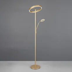 Trio Lighting Willis LED-gulvlampe, gull, høyde 180 cm, metall, CCT, dimmer| Gulvlamper