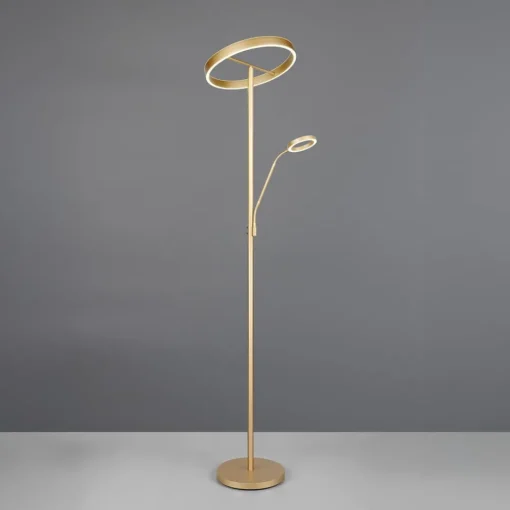 Trio Lighting Willis LED-gulvlampe, gull, høyde 180 cm, metall, CCT, dimmer| Gulvlamper