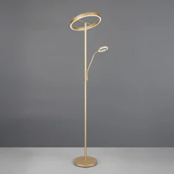 Trio Lighting Willis LED-gulvlampe, gull, høyde 180 cm, metall, CCT, dimmer| Gulvlamper