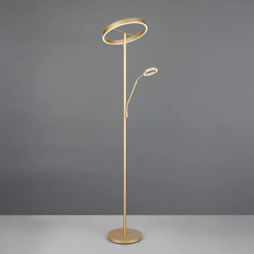 Trio Lighting Willis LED-gulvlampe, gull, høyde 180 cm, metall, CCT, dimmer| Gulvlamper