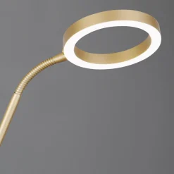 Trio Lighting Willis LED-gulvlampe, gull, høyde 180 cm, metall, CCT, dimmer| Gulvlamper