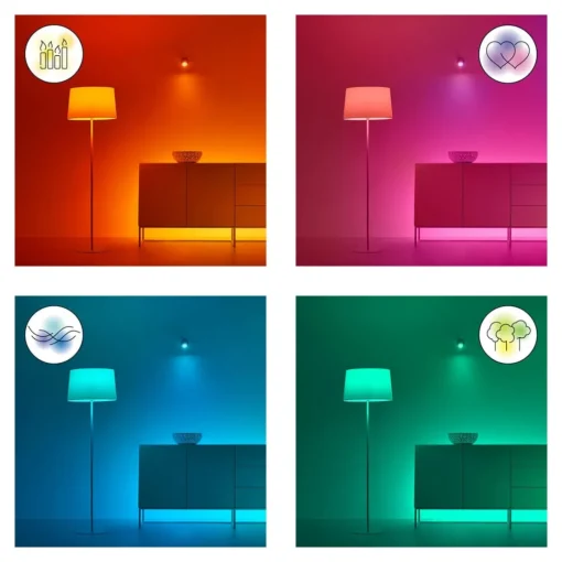 WiZ A60 LED-pære matt WiFi E27 8,5W RGBW sett med 2 stk| Dimbar Led-Pære|Dimbar Led-Pære