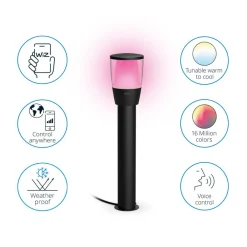 WiZ Elpas LED-gatelampe svart RGBW forlengelse