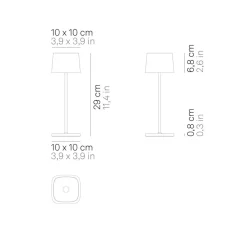 Zafferano Ofelia 3K bordlampe IP65 corten| Dekorasjonsbelysning