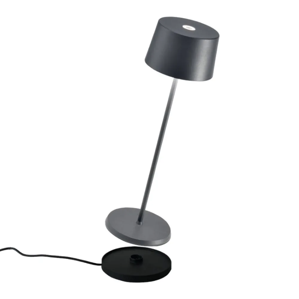 Zafferano Olivia 3K bordlampe IP65 grå| Terrassebelysning|Bordlamper