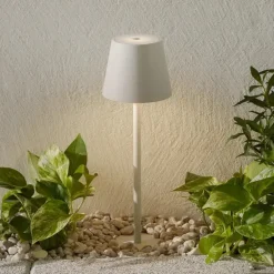 Zafferano Poldina LED jordspydlampe, oppladbar, grå| Utespotter