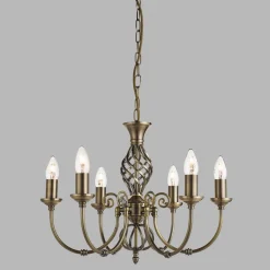 Searchlight ZANZIBAR imponerende lysekrone, 6-l.. New