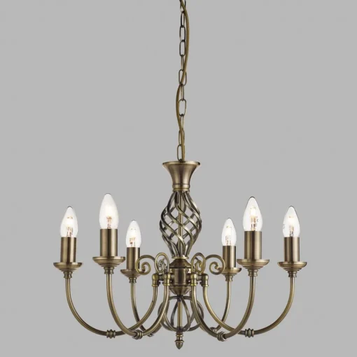 Searchlight ZANZIBAR imponerende lysekrone, 6-l.. New