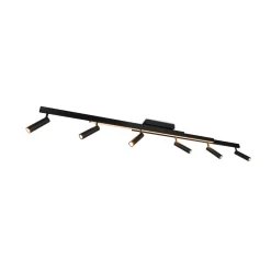 Trio Lighting Zeno LED-spot, 6 spots, matt svart, metall