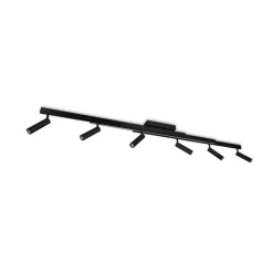 Trio Lighting Zeno LED-spot, 6 spots, matt svart, metall