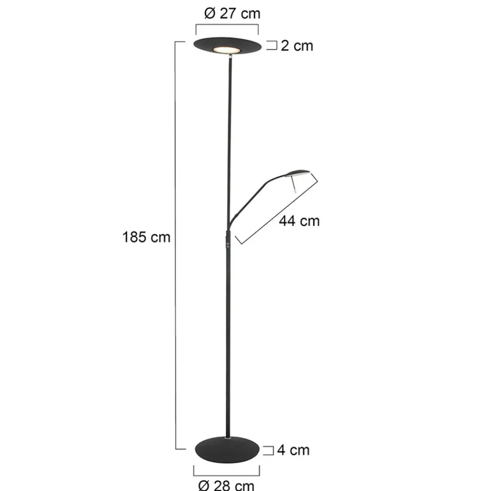 Steinhauer Zodiac LED-uplight med LED-leselampe, svart Online