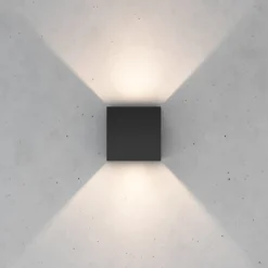 MCJ Zuza 2 vegglampe, svart, metall, fire vinger, 10 cm, G9| Vegglamper